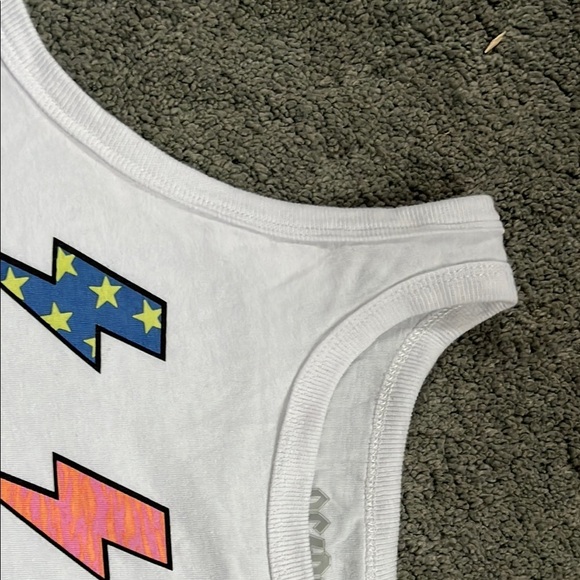AC/DC White and Pink Tank Top with Lightning Bolts - Picture 4 of 13
